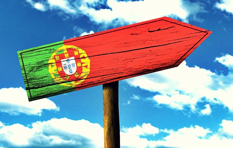 Portugal flag signpost